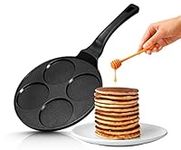 INTIGNIS Non-Stick Ceramic Coated Frying Pan 26cm for Mini Pancakes | Mini Uttapam | Mini Crepe | Frying Eggs | 4 & 7 Moulds | Induction Safe (4 x 26)