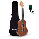 Kadence UKTBE11-C Concert 24" Electro Acoustic Ukulele | Mahogany Wood | Built-in 2-Band EQ Preamp | Comes with Bag & Tuner | Includes Learning Course | Brown