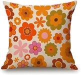 Vintage Flowers Decoration Farmhouse Décor Cotton Linen Home Decorative Throw Pillow Case Cushion Cover for Sofa Couch, 18" x 18"