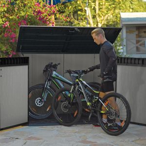 Keter Grande Store Outdoor Storage Shed – Double Door, Grey Duotech+, All-Weather, Fade-Free