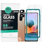 Ibywind Screen Protector for Redmi NOTE 10 PRO 4G(6.67"), [Pack of 2] with Metal Camera Lens Protector,Back Carbon Fiber Skin Protector,Including Easy Install Kit