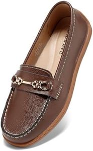 BEAUSEEN Women's Arch Support Penny Loafer with Cute Comfortable Flat Shoes for Office Work Walking Coffee,10 US