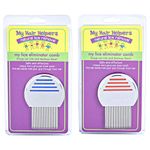 My Hair Helpers Lice Eliminator Comb - Stainless Steel - Effectively Removes Louse, Nits and Superlice from Hair - For 2-3 Kids