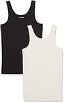 Amazon Essentials Women's Maternity Tank Top, Pack of 2, Beige/Black, M