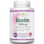 Biotin Hair Growth Supplement 12,000mcg - 400 Tiny 6mm Tablets (Full Year Plus Supply) - Biotin Hair Growth Tablets for Men & Women Biotin Tablets