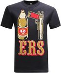 Game Garment San Francisco 40 oz 9mm Pistol Gun Football Sports Fan Mens Graphic Tees Game Day Shirt, San Francisco, Large