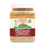 Pride Of India - Extra Long Indian Brown Basmati Rice - 1.5 lbs (680 gm) Jar - Naturally Aromatic, Healthy & Nutritious Diet - Low Glycemic Index - Great for Salads, Pilaf & Desserts.