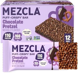 Mezcla Chocolate Pretzel Puff Crispy Vegan Bars, 11g Protein, 12 Bars