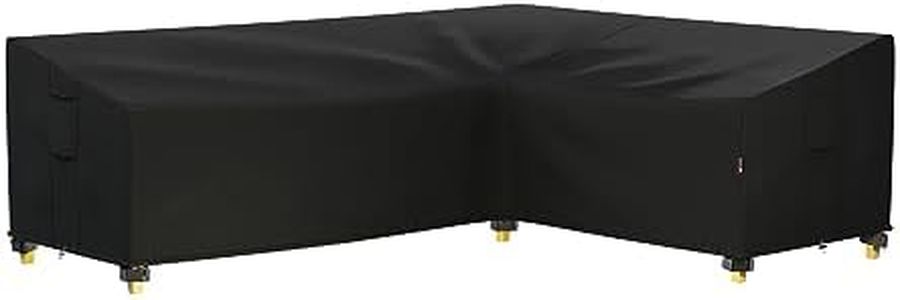 iBirdie Outdoor Patio Furniture Cover for 104 x 83 inch L-Shaped Sectional Sofa, Waterproof Weatherproof Heavy Duty 600D Garden Cover for Outside L Shape Couch Cover