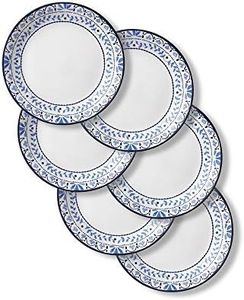 Corelle Signature Lunch Plates, 6 Piece Set, Portofino,Blue And White