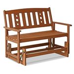 Furinno Outdoor Hardwood New Mexico Glider, Wood, Natural, 111.76 (W) x 91.49 (H) x 70 (D) cm