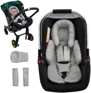 Baby Car Seat Head Support for Doona Stroller, Thickened Infant Carseat Head Support with 3 Strap Covers, Reversible Car Seat Insert for Newborn, Baby Car Seat Cushion with Filled Natural Cotton