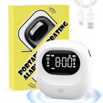 Roxicosly Vibrating Alarm Clock for Heavy Sleepers, Battery Operated Bed Shaker Alarm Clock for Travel, Cordless, USB-C Rechargeable, Adjustable Vibration Intensity, Dual Alarm with Weekday/Weekend