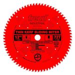 Freud LU91R012 12-Inch 72 Tooth ATB Thin Kerf Sliding Miter Saw Blade with 1-Inch Arbor and PermaShield Coating