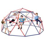 Costzon Climbing Dome with Swing, 10FT Kids Jungle Gym Monkey Bar Climbing Toys for Outdoor, Holds up to 800 lbs, Indoor Geometric Dome Climber Playground Set for Boys Girls 3-8 Backyard Gift Present