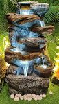 Big Bulk 6 Tier 6 Layer Big Stone Look Fiber Fountain for Home Decor/Living Room/Hall/Office/Garden Fountain/Room Indoor Fountain Outdoor Fountain (55 x 40 x105 cm) (Fountain)