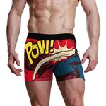 SUABO Men's Father's Valentines Boxer Briefs No Ride-up Comfortable Breathable 1 Pack Underwear, Superhero, XXL