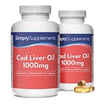 Pure Cod Liver Oil 1000mg | Rich in Omega 3 Fatty Acids with 240mg of EPA and 270mg of DHA per Serving | 360 Capsules = Up to 4 Months' Supply | Manufactured in The UK