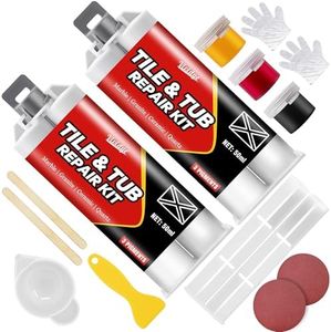 Tile and Tub Repair Kit(Color Match), 100ml Porcelain Repair Kit for Ceramic, Acrylic Bathtub, Fiberglass, Quartz, Marble and More, Tile Chip Repair Kit for Filling Dents Cracks Holes Scratchs