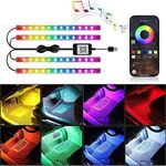 LETRADE Interior Car LED Light Strip Music Sound-activated and APP Control, 4 in1 Waterproof Light Bar RGB Car Atmosphere Lights