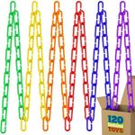 Skoolzy 120 Pcs Plastic Chain Links for Kindergarten, Link and C Clips for Kindergarten Math Games, Classroom Must Haves and Fine Motor Toys, Links for Fine Motor Skills & Kindergarten Manipulatives