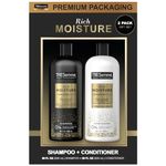 TRESemme Shampoo & Conditioner, Sulfate-Free, Family Size - Moisture Rich Hair Treatment for Dry, Damaged Hair, Hydrating Hyaluronic Acid, Vitamin C, and Biotin for Hair Repair, 28 Oz (2 Piece Set)