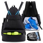 Victop Tennis Backpack with Shoes Compartment Tennis Bag for Women and Men Large Racket Bags Sport Bag Holds 2 Rackets for Tennis Racket Badminton Racquet Pickleball Paddles Squash Racquet