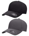 Flexfit Men's Delta Seamless Cap, 2-Pack, 2pk Black & Dark Gray, Large-X-Large