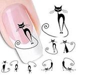 6Sheets 120pcs Cute Cat Designs Nail Art Stickers Water Transfer Decals Nail Tips Toe Decor Tattoo