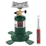 GASPOWOR Propane Camping Stove,10000BTU Single Propane Burner, Portable Bottletop Backpacking Stove with USB Windproof Ligther, Camp Gas Stove kit for Outdoor Cooking (Fuel not included)