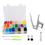 YaeTool Snap Fastener kit 360PCS T5 Plastic Snap Buttons with Pliers and Organizer Storage Container for Sewing and Crafting