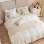 Fudaiki Bed Runner Solid Quilted Fleece Breathable Modern Bedding Scarf Protection for Bedroom Hotel Full/Queen White