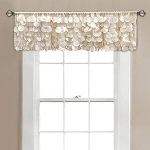 Lush Decor Gigi Valance Window Curtin, 14" x 70", Ivory