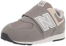 New Balance Baby Boys 574 NEW-B V1 Hook & Loop Sneaker, Rain Cloud/Silver Metallic, 4 Infant US