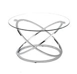 Aspect Monarch Glass Coffee Table (80 x 80 x 46 cm, Silver)