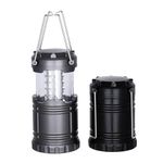 LightInTheBox 2 Pcs LED Camping Lantern Battery Operated LED Lantern Operated Lamp Waterproof Emergency Hanging Lights for Hurricanes Power Outages Indoor Outdoor, Black