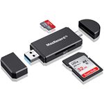 USB 3.0 SD Card Reader, USB C Flash Memory Card Reader, Camera SD Card Adapter Converter for SDXC SDHC SD MMC TF RS- MMC Micro SDCard and UHS-I Cards Windows Smartphone Computer Laptop