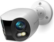 Amcrest Dual-Lens 4K (8MP) Outdoor Security POE Camera, 2 x 4MP Lenses PoE AI Bullet IP Camera, 65ft Night Color, Face Detection, Panoramic 180° FOV, 4K@15fps IP8M-DLB2998EW-AI (White)
