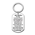 To My Men Gifts for Him My Love Men Valentine Gifts for Boyfriend Husband Keychain from Wife I Love You Gifts for Him Men Anniversary Wedding Engagement Gift for Hubby Fiance Groom Boyfriend Gift idea, Silver, Medium