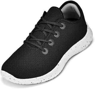 CALTO Men's Invisible Height Increasing Elevator Shoes - Ultra Lightweight Sporty Sneakers - 2.4 Inches Taller, Black/White & Speckle Sole, 10