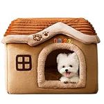 Dog House Indoor Warm Detachable Small Dog House 17.7x13.8x14.6 inch Large Space Dog Castle Non Slip Washable Dog Cave M Cat Houses