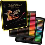 Black Widow Dragon Colored Pencils For Adults - 36 Colouring Pencils With Smooth Pigments - Best Colour Pencil Set For Adult Colouring Books And Drawing - A Must Have Pencil Set