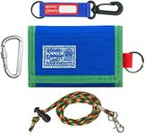 Rough Enough Kids Wallet for Boys Teen Neck Lanyard Wallet with Keychain Waxed Canvas Blue