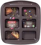 Pyrex Asimetria Non-Stick Mini Loaf Tray, with 6 cavities, Brown, 29cm x 25.5cm x 4.3cm