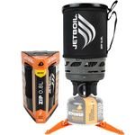 Jetboil Zip 0.8L Portable Fast Boil Stove with Easy-Turn Knob Igniter for Backpacking and Camping, New for 2025, Propane/Isobutane Burner with Cooking Cup