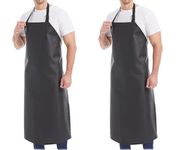 CHAMSUREUK 2 Pack 40" Waterproof Rubber PVC Apron Adjustable Aprons for Men HEAVY Duty Chemical Resistant Work Apron Extra Long Aprons for car wash Lab Butcher Cooking Kitchen BBQ