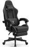 Dowinx Gaming Chair, Office Chair Fabric with Pocket Spring Cushion, Massage Game Chair Cloth with Headrest, Ergonomic Computer Chair with Footrest 150kg, Black