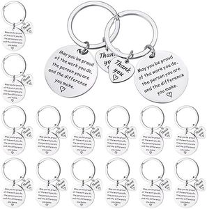 Zocipro 16pcs Porte-clés Merci en Forme de Coeur,“May You Be Proud Of The Work You Do” Keychain,Employé Remerciement Cadeau Collègue Enseignant Mentor Médecin Infirmière Entraîneur Travailleur Social