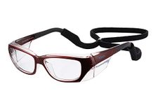 MYSANDY Safety Glasses for Women AntiFog Impact Resistant,Lab Glasses with Clear Lens Blue Light blocking for Work Red Color