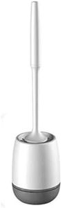 Toilet Brush and Holder Set, Silicone Bathroom Toilet Bowl Brush Set, No Scratch Soft Toilet Cleaner Brush (Grey-1Pack)